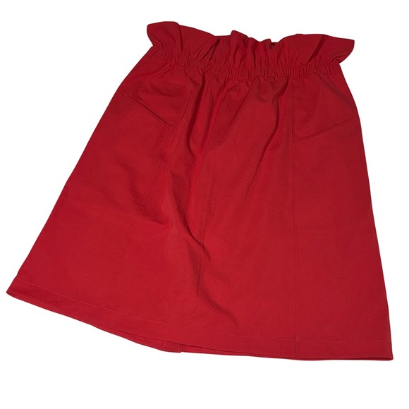 Lululemon Dresses & Skirts - Lululemon Trip Taker Skirt Size 8 Red Paperbag Linen Blend Pockets Elastic Waist